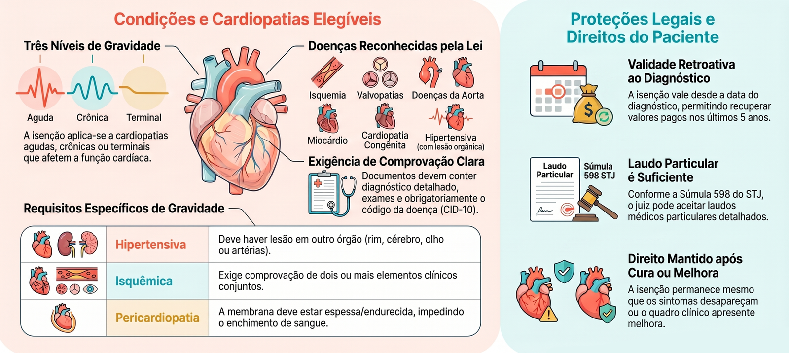 isenção do imposto de renda por cardiopatia: níveis de gravidade, doenças reconhecidas pela lei e direitos do paciente